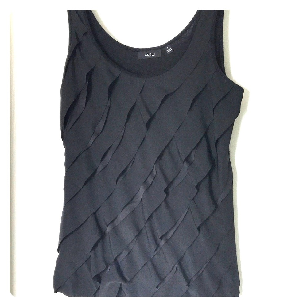 Black ruffled tank top